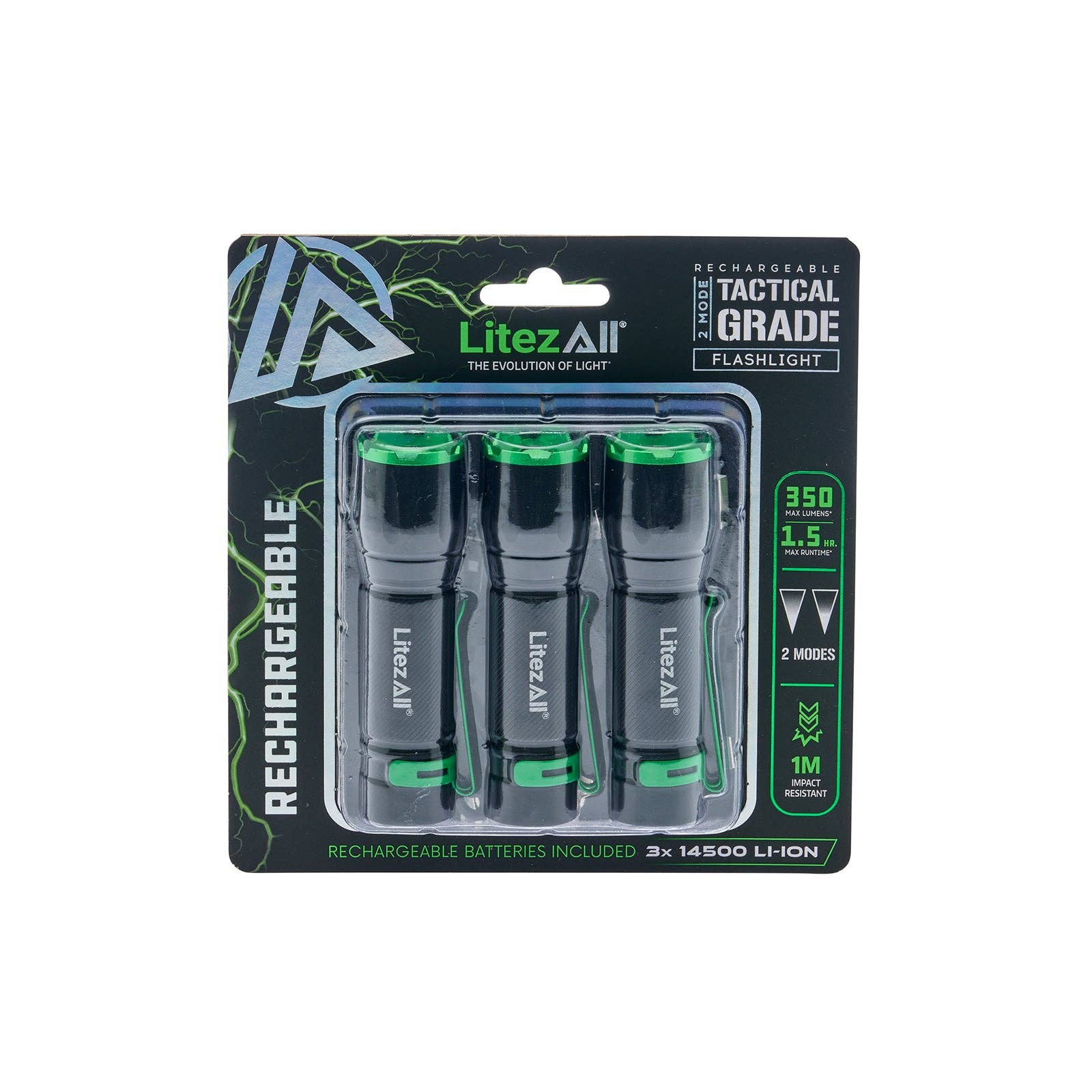 LitezAll - Wholesale Flashlight - LitezAll® Rechargeable EDC Tactical Grade Flashlight 3 Pack21
