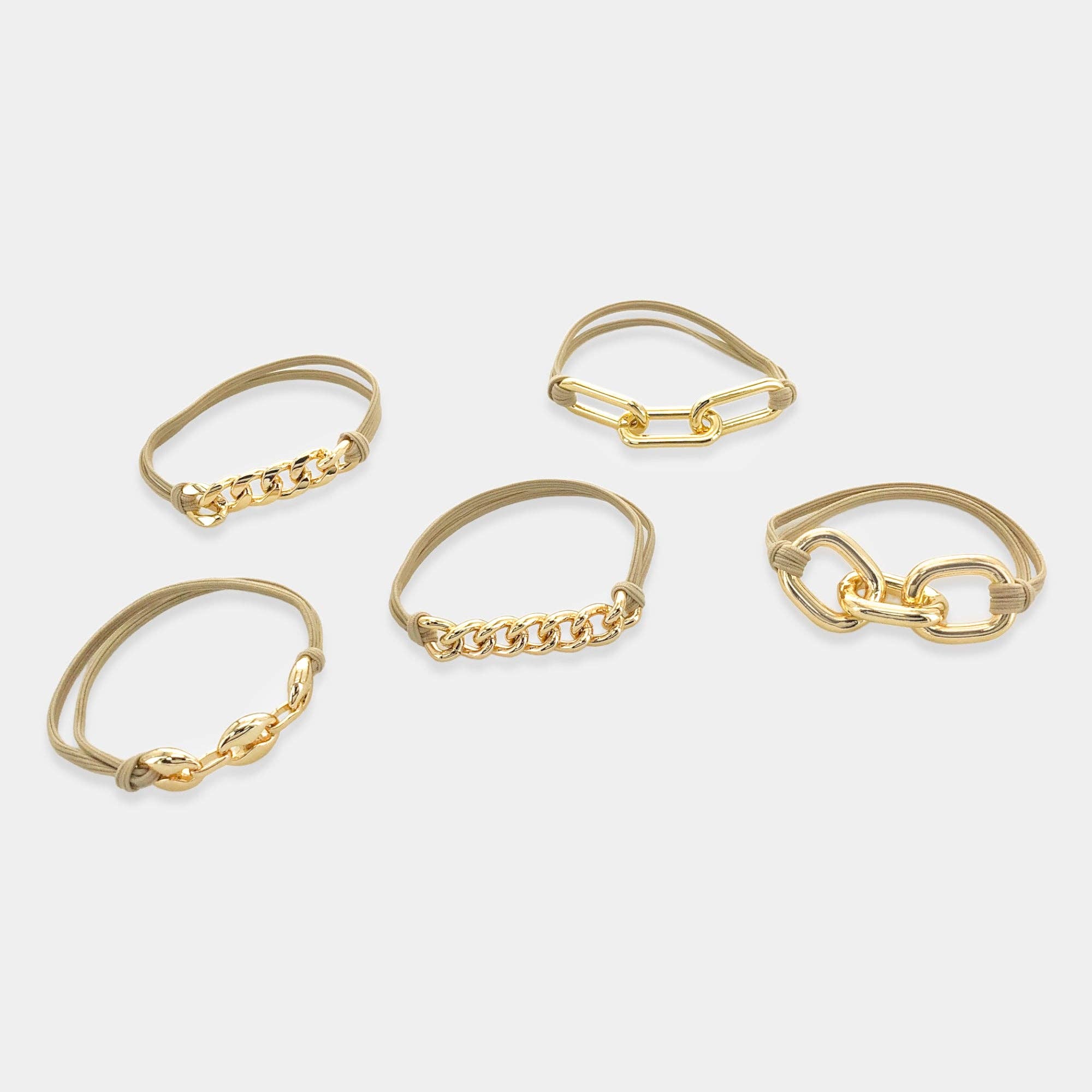 OMG Blings - Wholesale Hair Tie - AHT12 - 5pc Hair Tie - Bracelet Set1