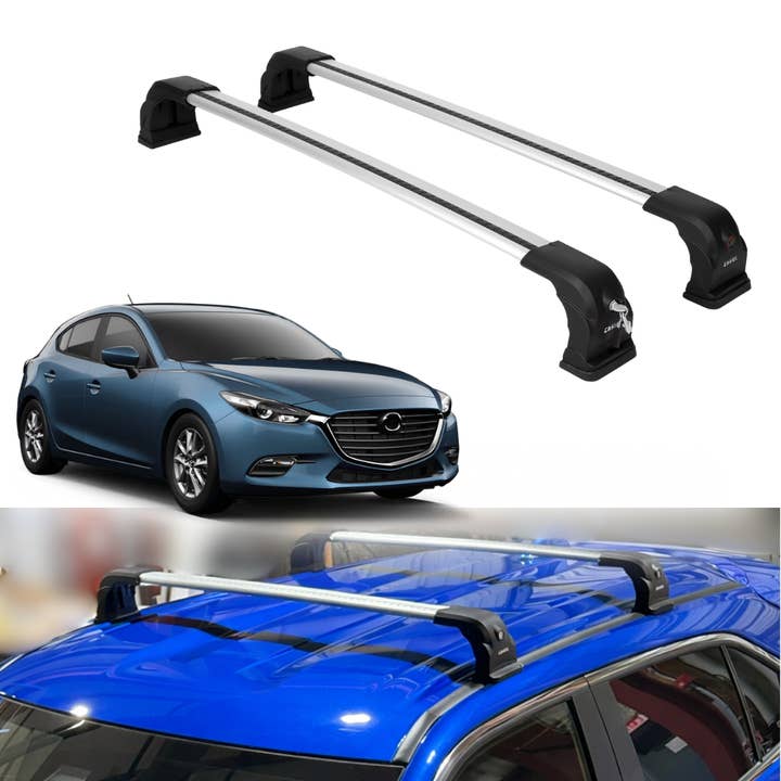ERKUL Roof Rack Cross Bars Fits Mazda 3 Hatchback 2014-2018 - Silver for wholesale by Erkul Auto USA
