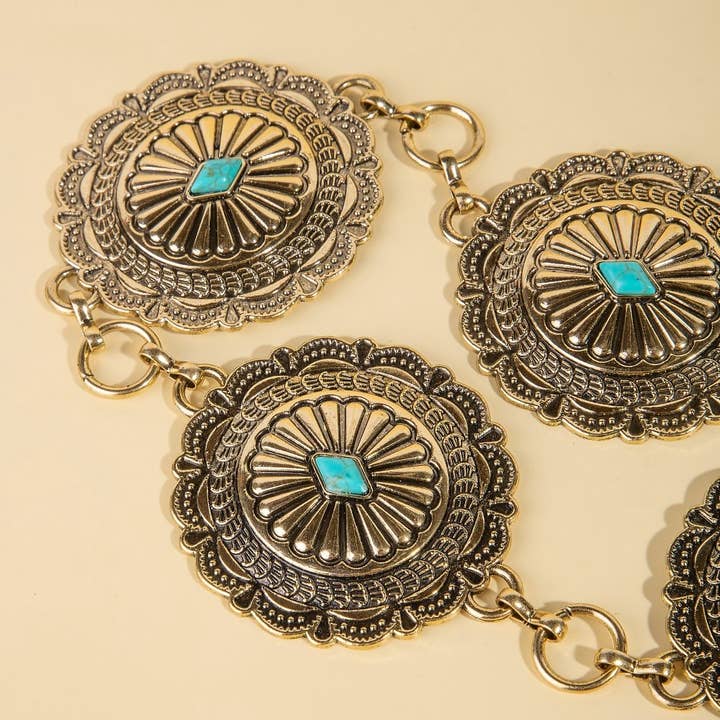 Anarchy Street - Wholesale Belt - Women's - Detailed Ornate Disc Concho Chain Belt1