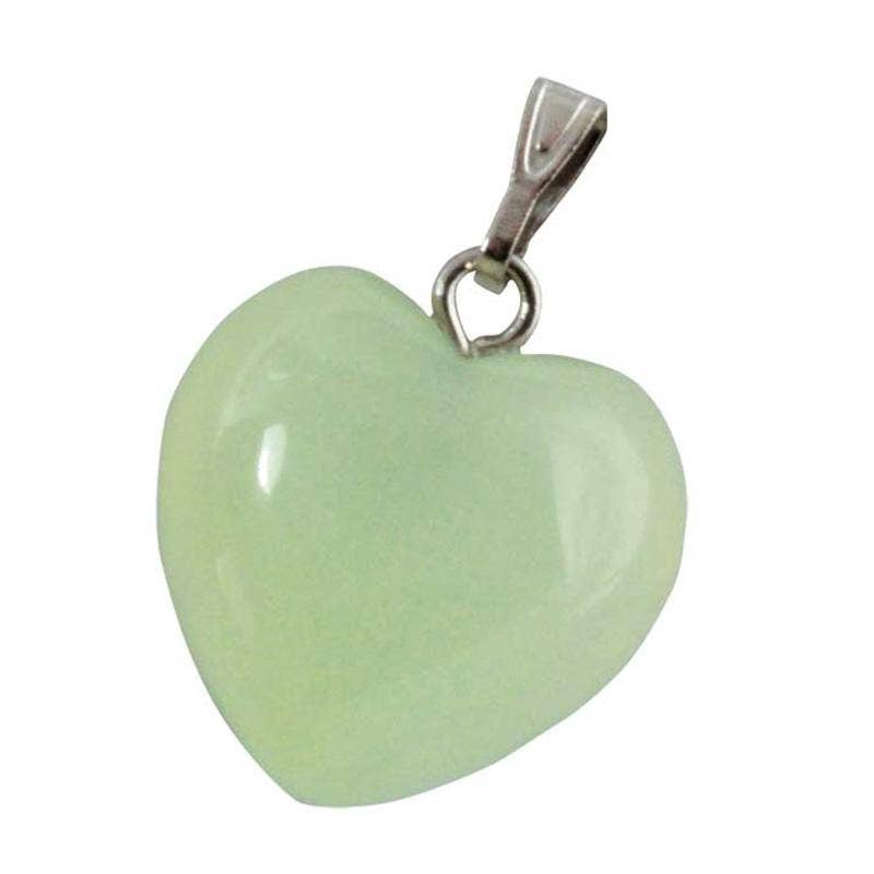 La Boîte à Cailloux - Wholesale Individual Charm/Pendant - Chinese jade heart pendant A stainless steel (15mm)0