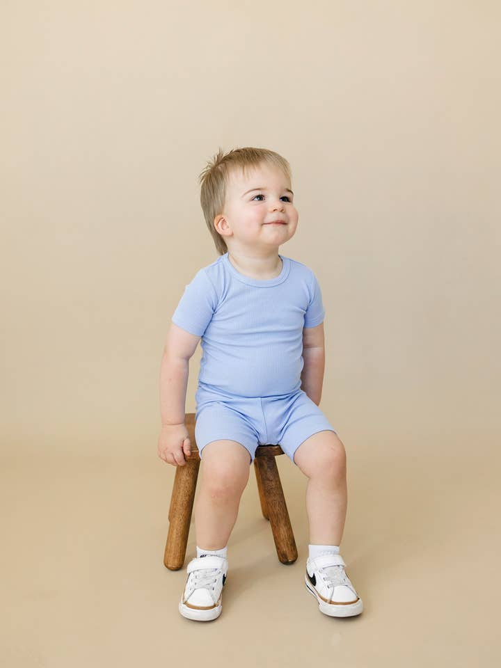Little Joy Co. - Wholesale Sleepwear Set - Kids - Solid Ribbed Bamboo 2pc Pajamas Baby Toddler Kids PJs Spring