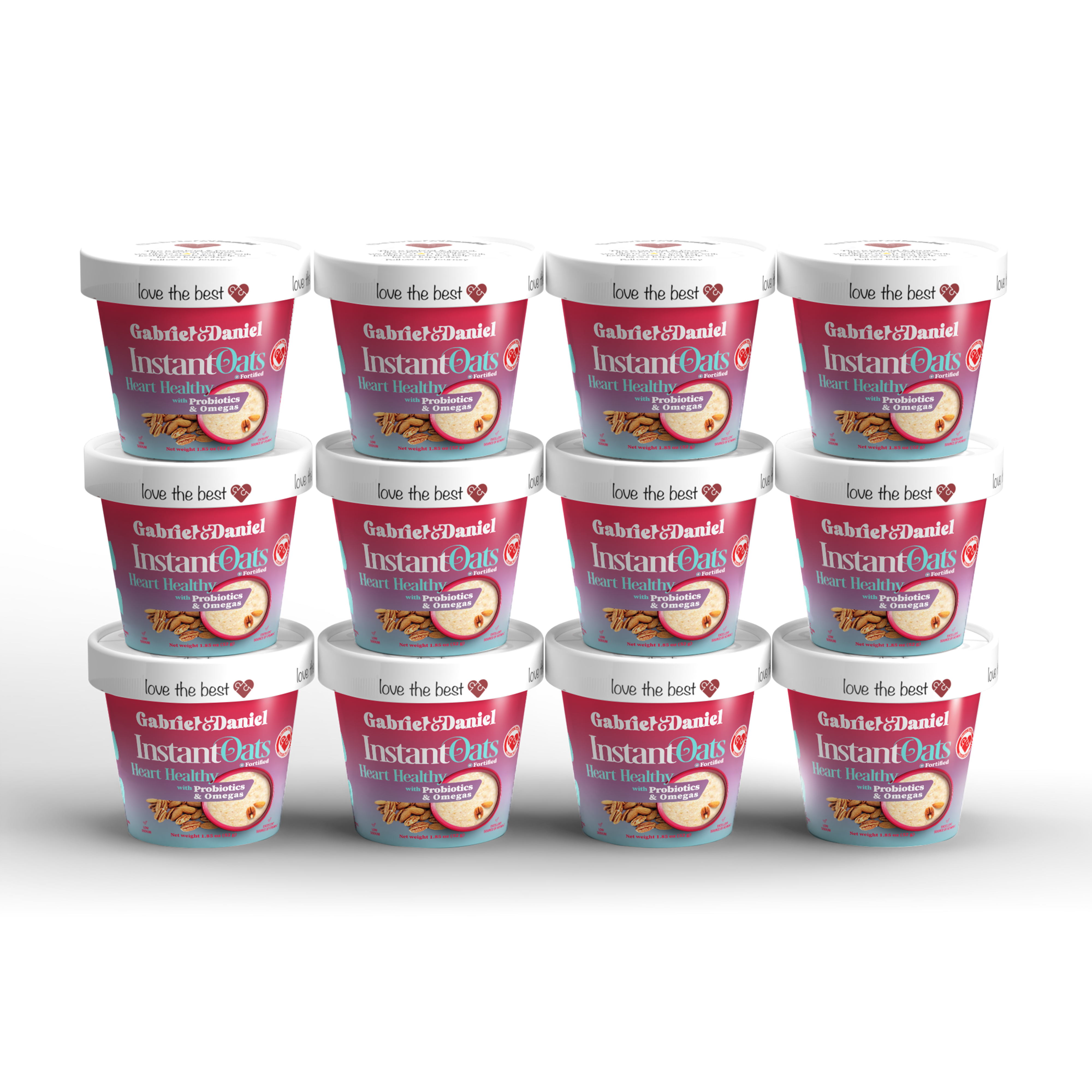 Gabriel & Daniel Wellness Oatmeals - Vendita all'ingrosso Avena - Fiocchi d'avena istantanei biologici con noci pecan e mandorle - confezione da 121