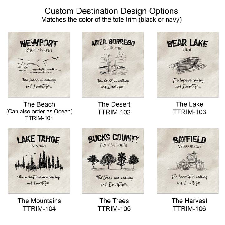 Sockprints - Wholesale Tote Bag - Women's - Personalized Location Travel Shopping Totes in 2 Bag Sizes