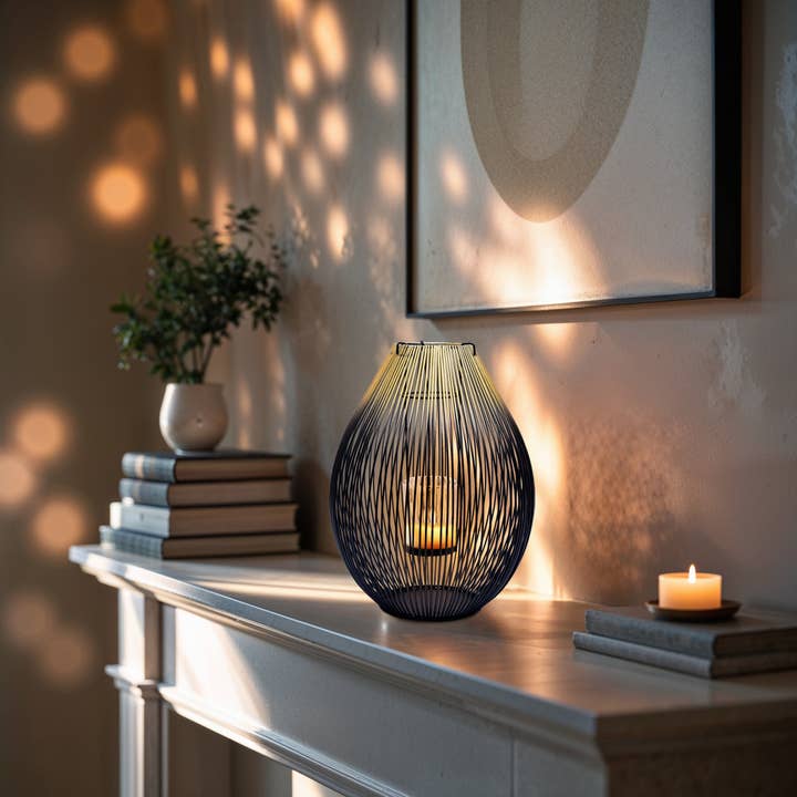 Decozen - Wholesale Candle Holder - Black and Gold Candle Holder Lantern3