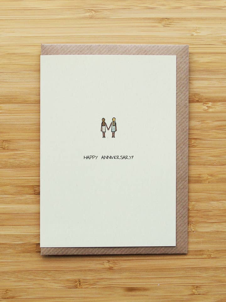 Anniversaire Couple Femmes - Carte d'Amour Simple et Mignonne pour la vente par RossJDesigns