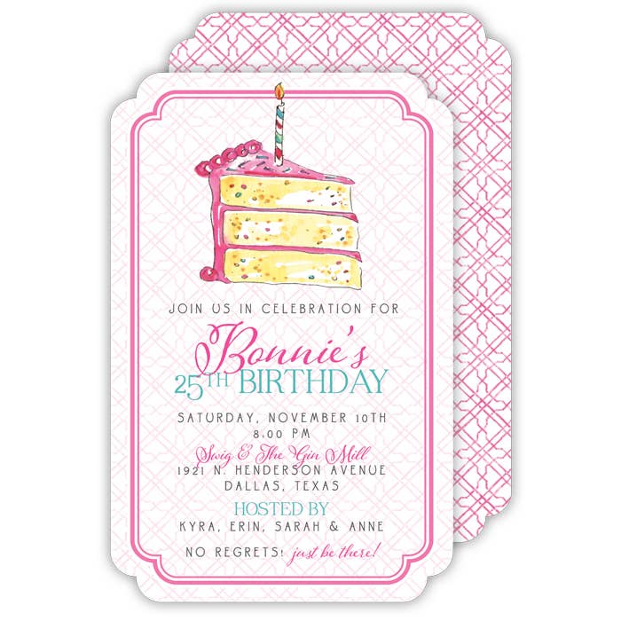 Tranche De Gâteau Pianté Avec Bougie Grand Plat pour la vente par RosanneBeck Collections