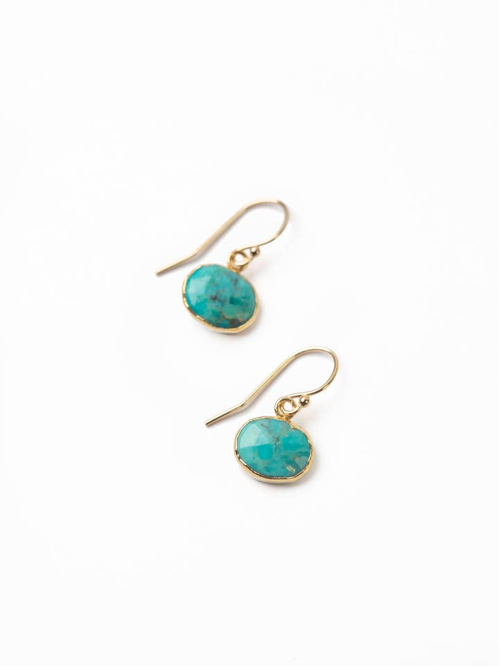 Favorites Oval Turquoise Simple Earrings for wholesale by Anne Vaughan Designs Jewelry