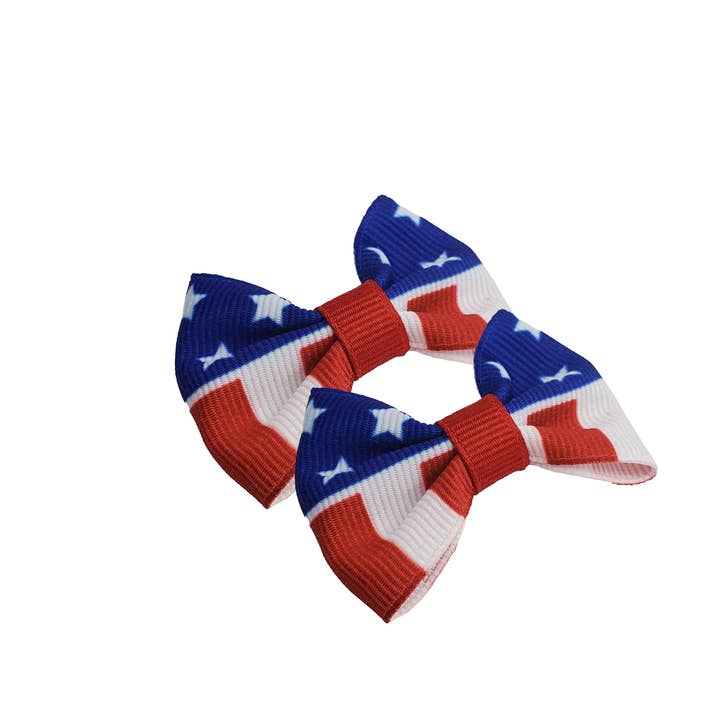 Barker's Bowtique - Wholesale Hair Bow - Kids - Patriotic Hair Bows - 2 per card