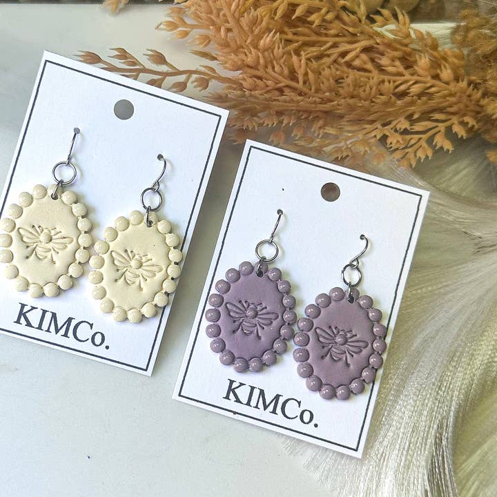 Polymer Clay Earrings - Everyday - Garden Honeybees for wholesale by KIMCo.