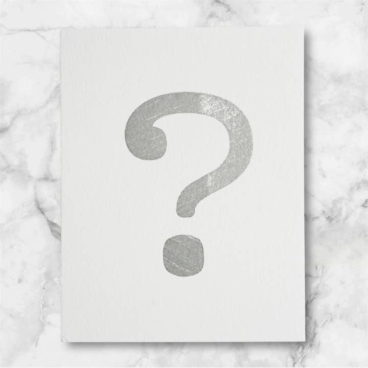 Cartes de correspondance typographiques Point d'interrogation pour la vente par Inky Octopus Press