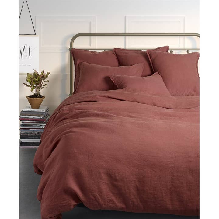 Linen Terracotta Duvet Cover for wholesale by Brunelli