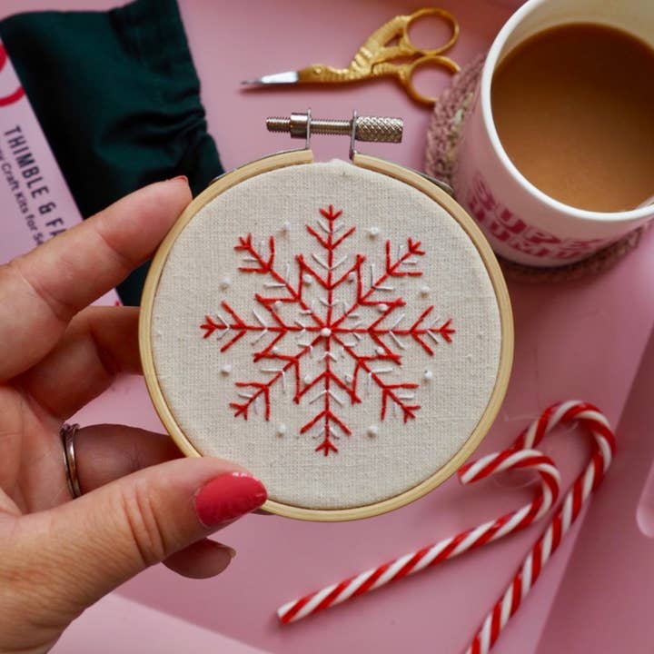 Christmas Snowflake Embroidery Kit for wholesale by Thimble and Fabric