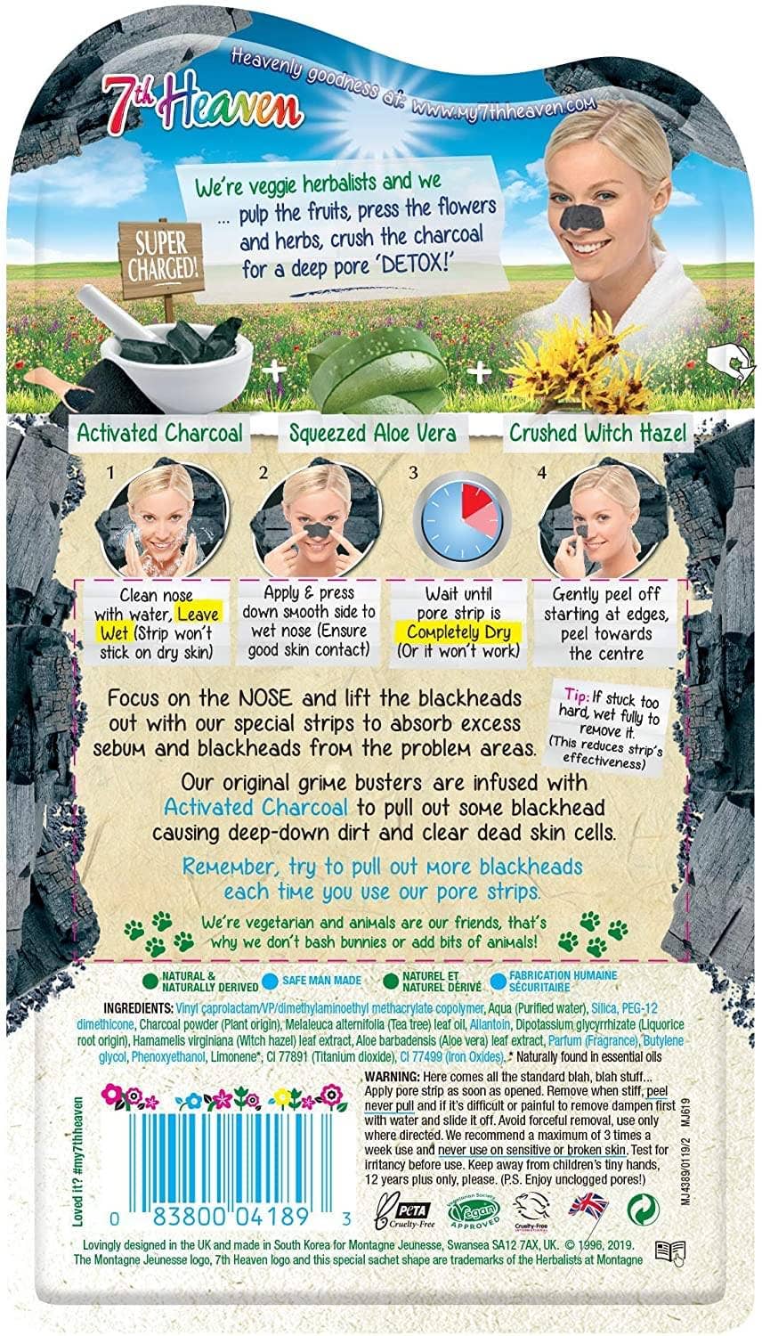 Beauty Goddess - Vendita all'ingrosso Strisce per la pulizia dei pori - Strisce per i pori del naso per donne in confezione 7th Heaven - Contiene 8 strisce per i pori del naso per liberare i pori profondi e rimuovere i punti neri.1