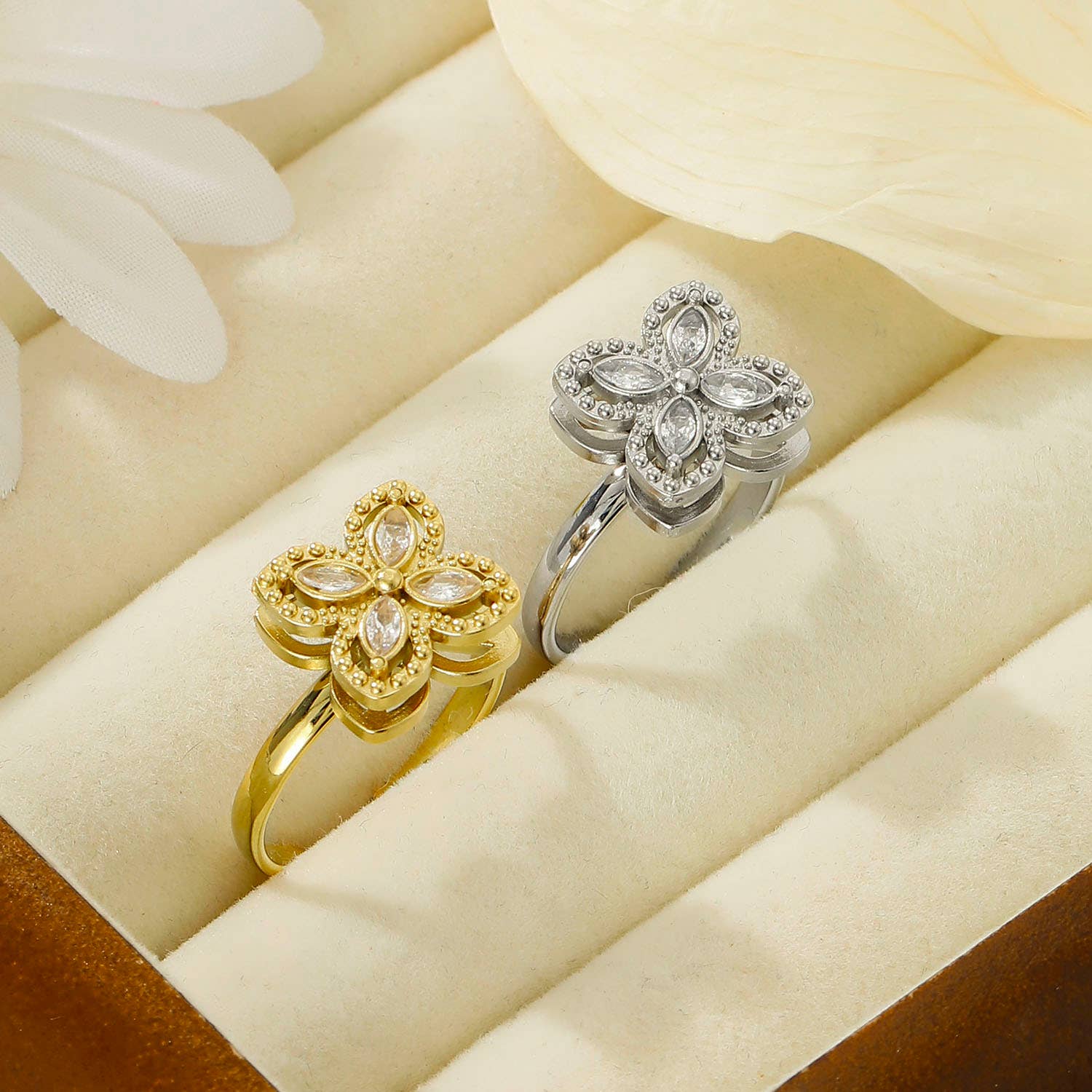 Kapyco - Wholesale Multi-Stone Ring - Stainless steel anti-stress ring - BG3102812