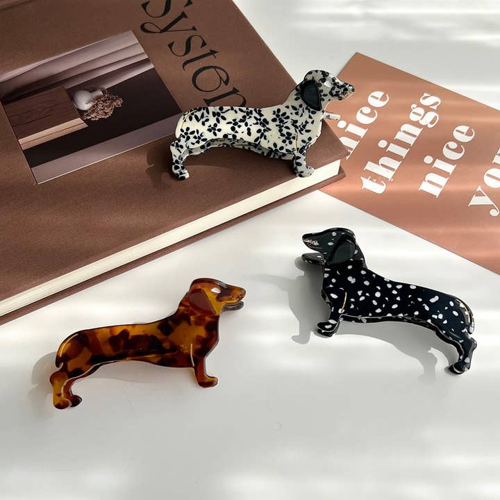 ACCITY - Wholesale Hair Clip - Kids - Dachshund Dog Acetate Hair Claw Clip for Girls_CWAHA57743