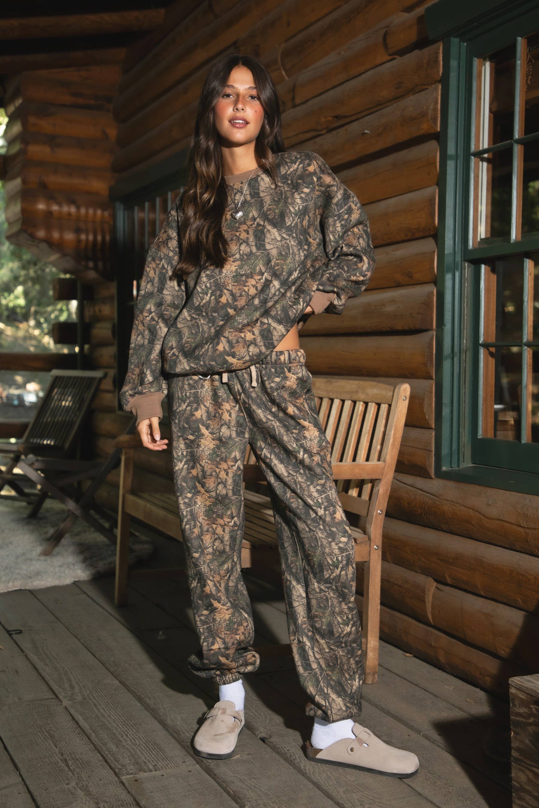 Camouflage foncé BAYOU Pantalon de jogging fuselé en polaire camouflage Woodland en vente sur Faire2