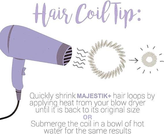 Majestic Beauty – wholesale Hair tie – Hair Loops- 6Pcs Spiral Hair Ties No Crease Elastic Ponytail1