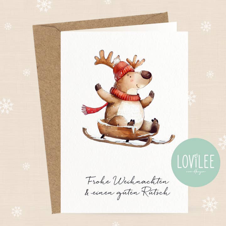 Renna | Biglietto di Natale pieghevole | N. WK-C-06 per la vendita all'ingrosso da parte di LOViLEE