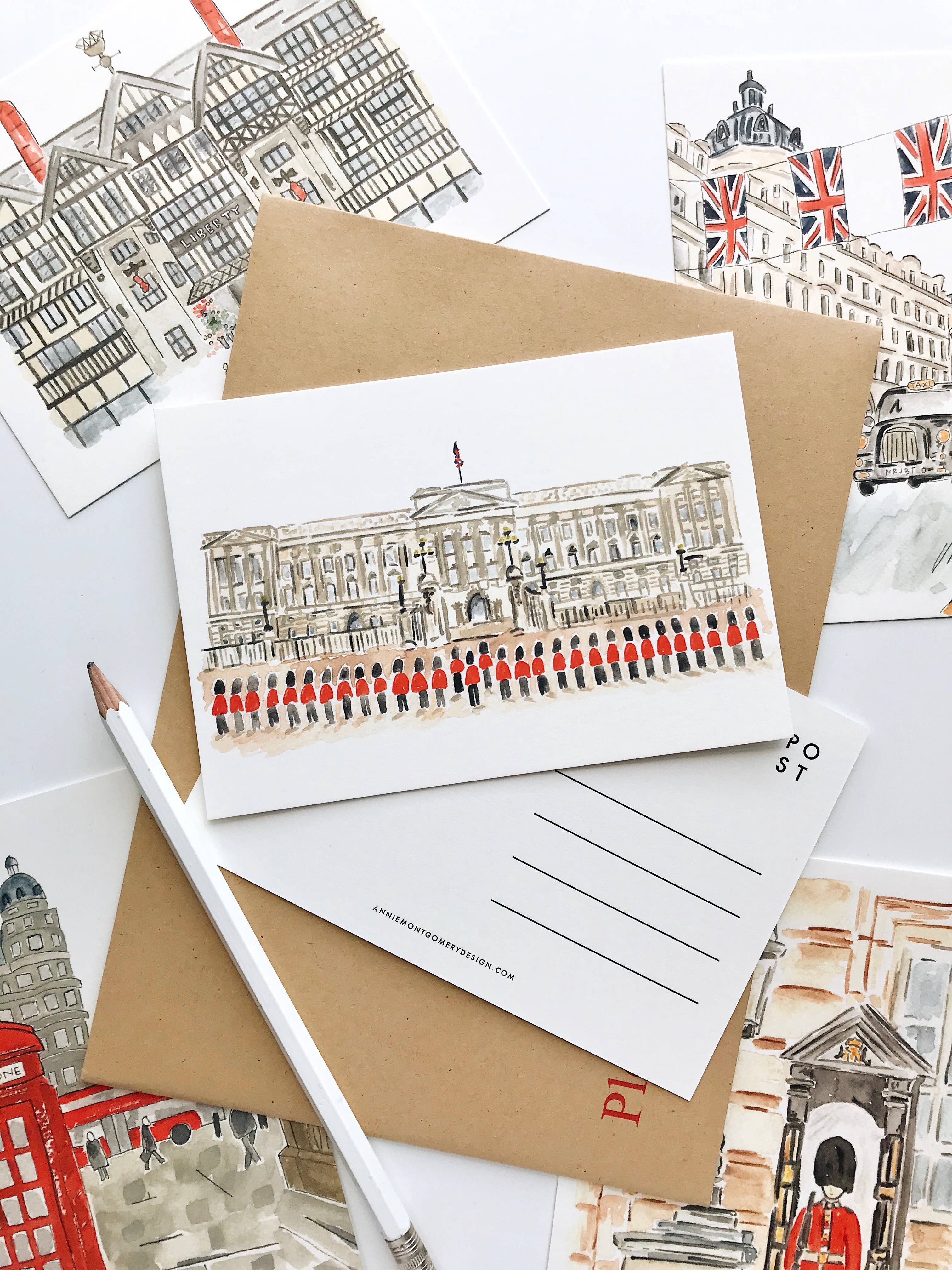 Annie Montgomery Design - Vente Cartes postales - Carte postale du palais de Buckingham2