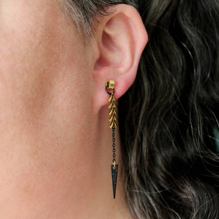 NEA - Wholesale Dangle earrings - Dangle Earrings, Gold and Black Earrings, Geometric Earrings3