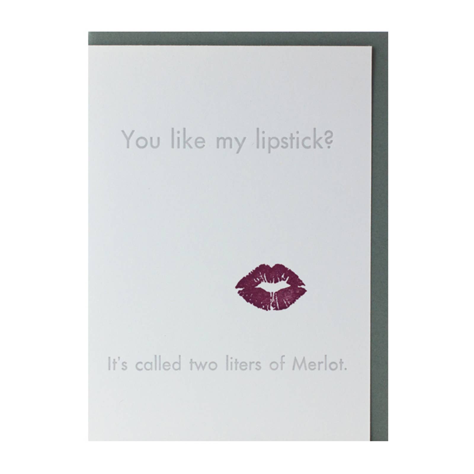 Bruno Press - Wholesale Love Card - Lipstick Merlot — Boozy Letterpress Greeting Card0