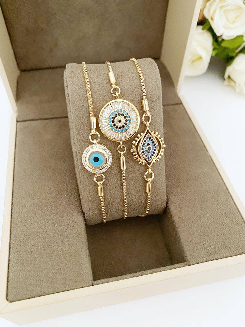 Evileyefavor - Wholesale Charm/Dangle Bracelet - Evil Eye Bracelet, Adjustable Bracelet, Cz Bracelet3
