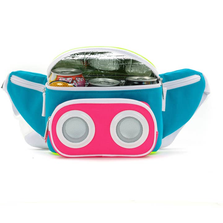 Fydelity - Wholesale Speakers - 87241: FI-HI Bluetooth Speaker | 3-Can Cooler Bum Bag | Neon Vibes