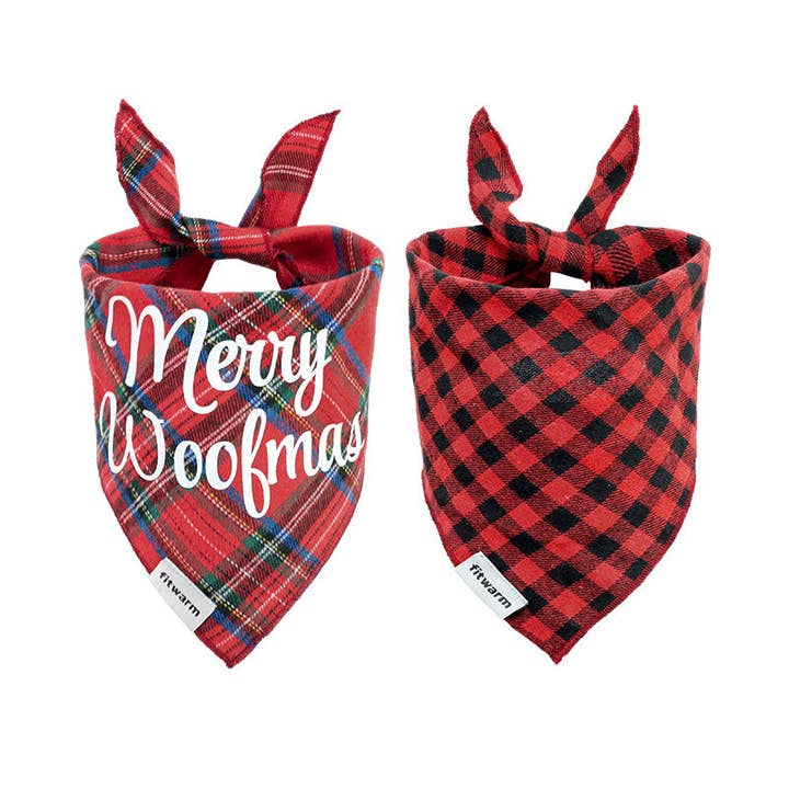 Fitwarm - Wholesale Pet Bandana - Dog - 2 Pack Christmas Dog Bandanas