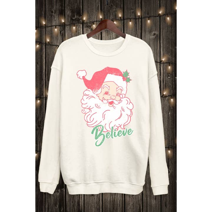 HRTandLUV - Wholesale Sweatshirt - Women's - BELIEVE SANTA MINERAL SWEATSHIRTS7