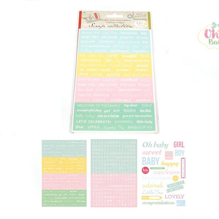 Adesivos 3 folhas Oh Baby! por atacado de Aktual / Dekora Import S.A