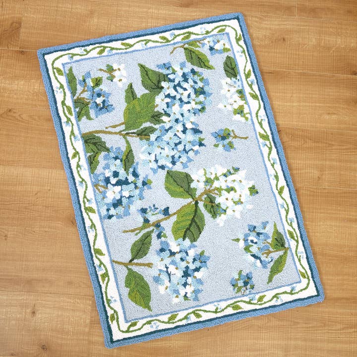 Peking Handicraft - Wholesale Area Rug - Blue Hydrangea Hook Rug - Sally Eckman Roberts1