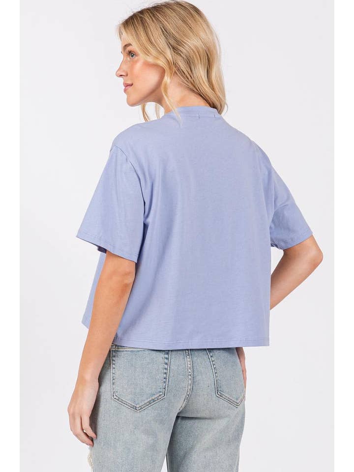 Zutter - Wholesale Screen Printed T-Shirt - Women's - Jesus Saves Graphic S/S Relaxed Faux Crop Tee7