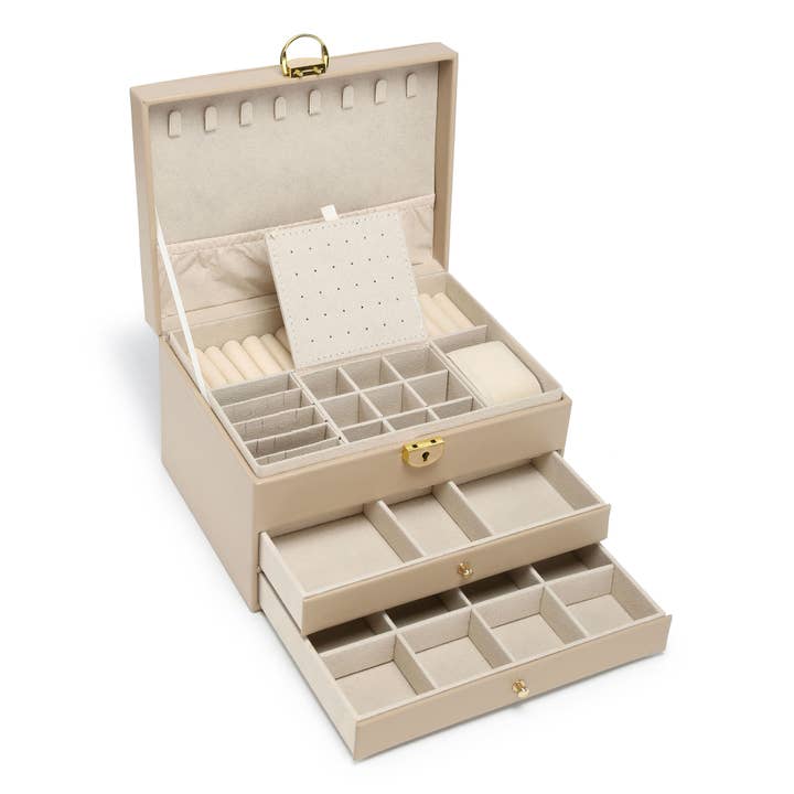 Papaya Fashion Ltd - Wholesale Jewelry Box/Organizer - XC03-3 Layers Lockable Jewellery Storage Box With 2 Drawers
