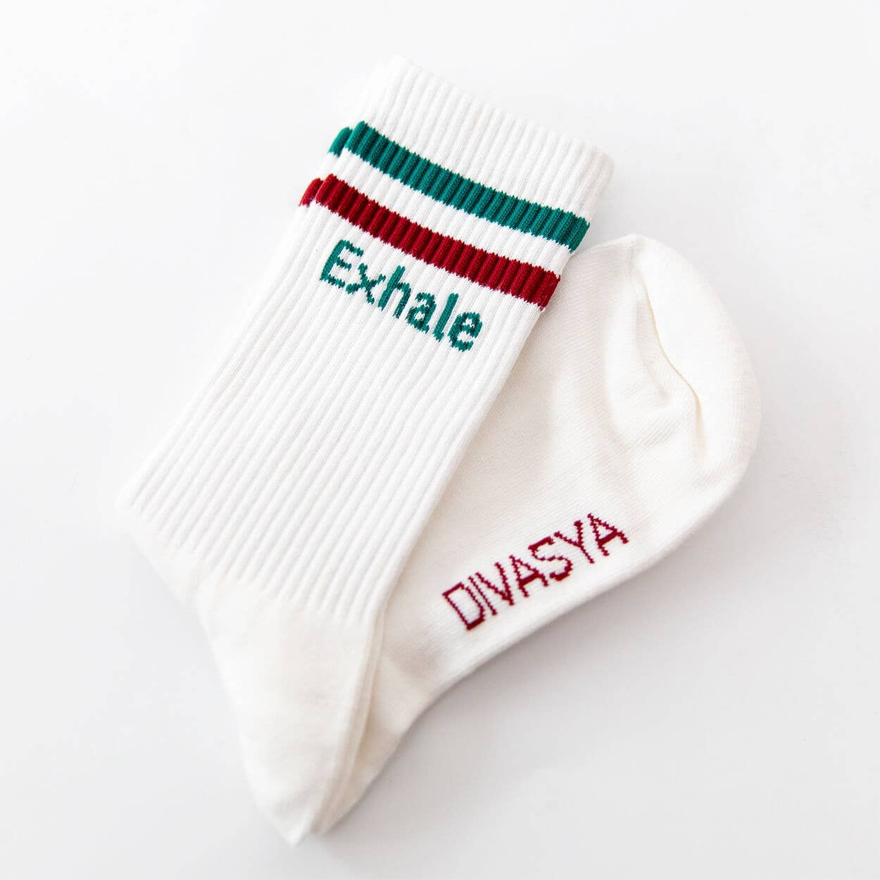 Divasya - Wholesale Socks - Women's - Socks with yoga motif in 2 variants: Inhale Exhale | Namaste2