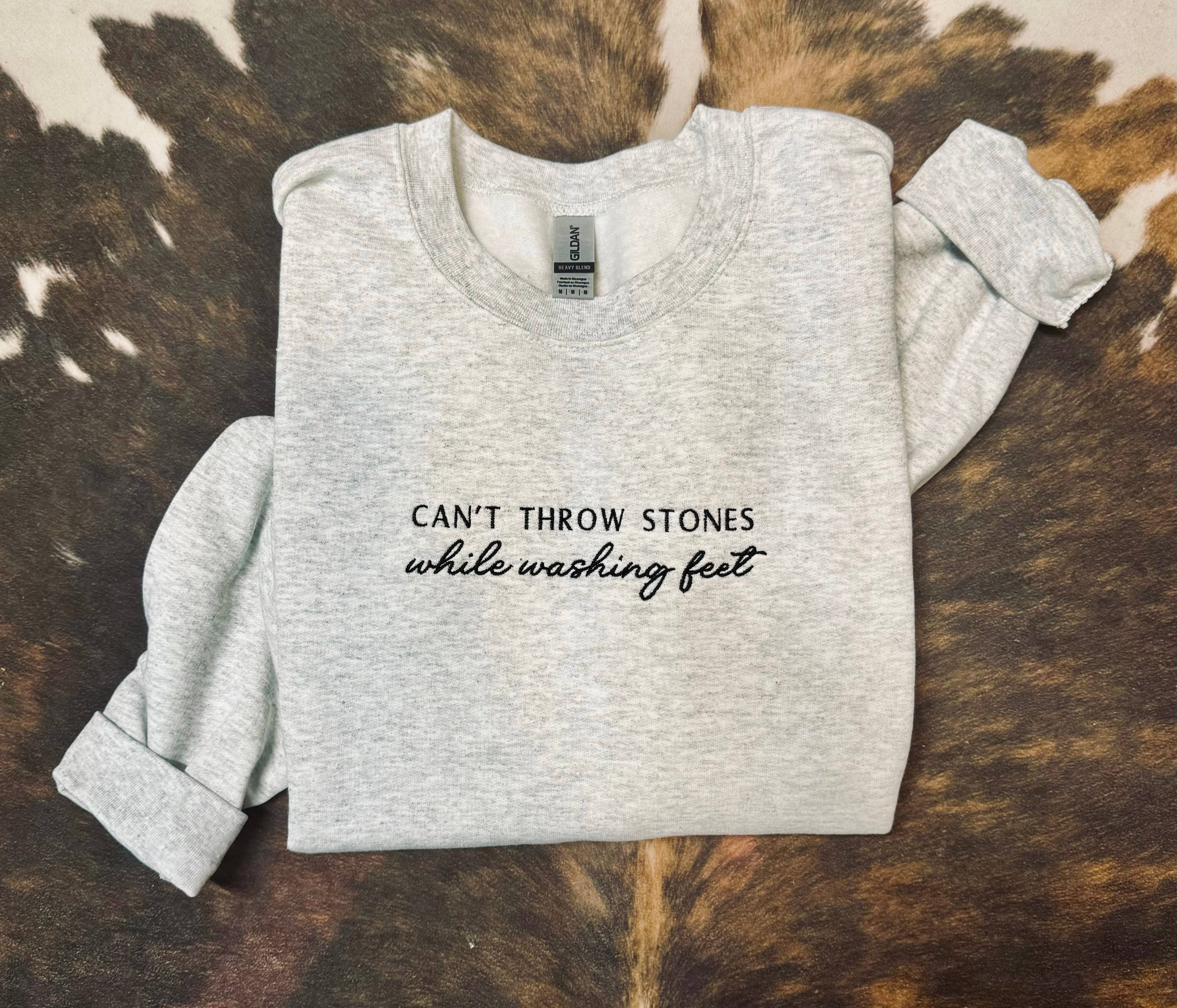 Gospel Gear Co - Wholesale T-Shirt - Women's - Can't Throw Stones While Washing Feet Embroidered Shirt2