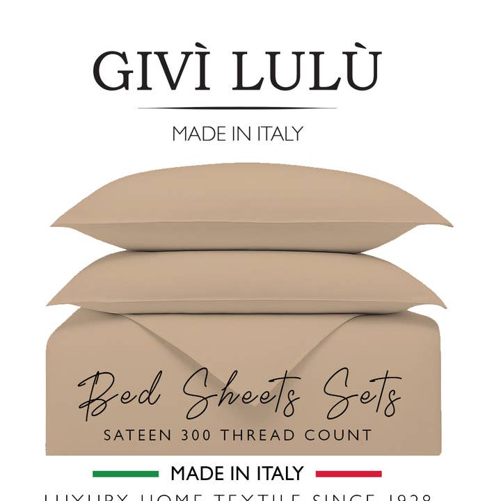 Solid 300 Thread Count - argilla - Duvet Cover Set per la vendita all'ingrosso da parte di Givì Lulù by Vittorio Ursini & Son