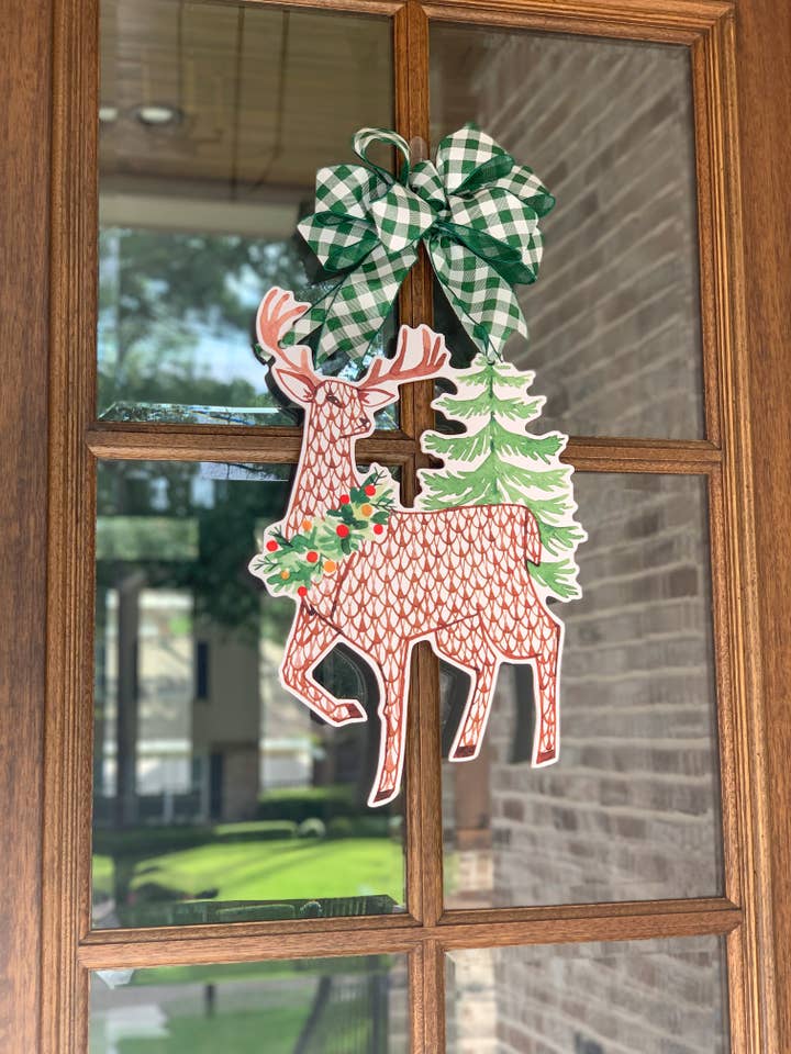 Jerry Brown Reindeer Door Hanger for wholesale by Home Themed Home
