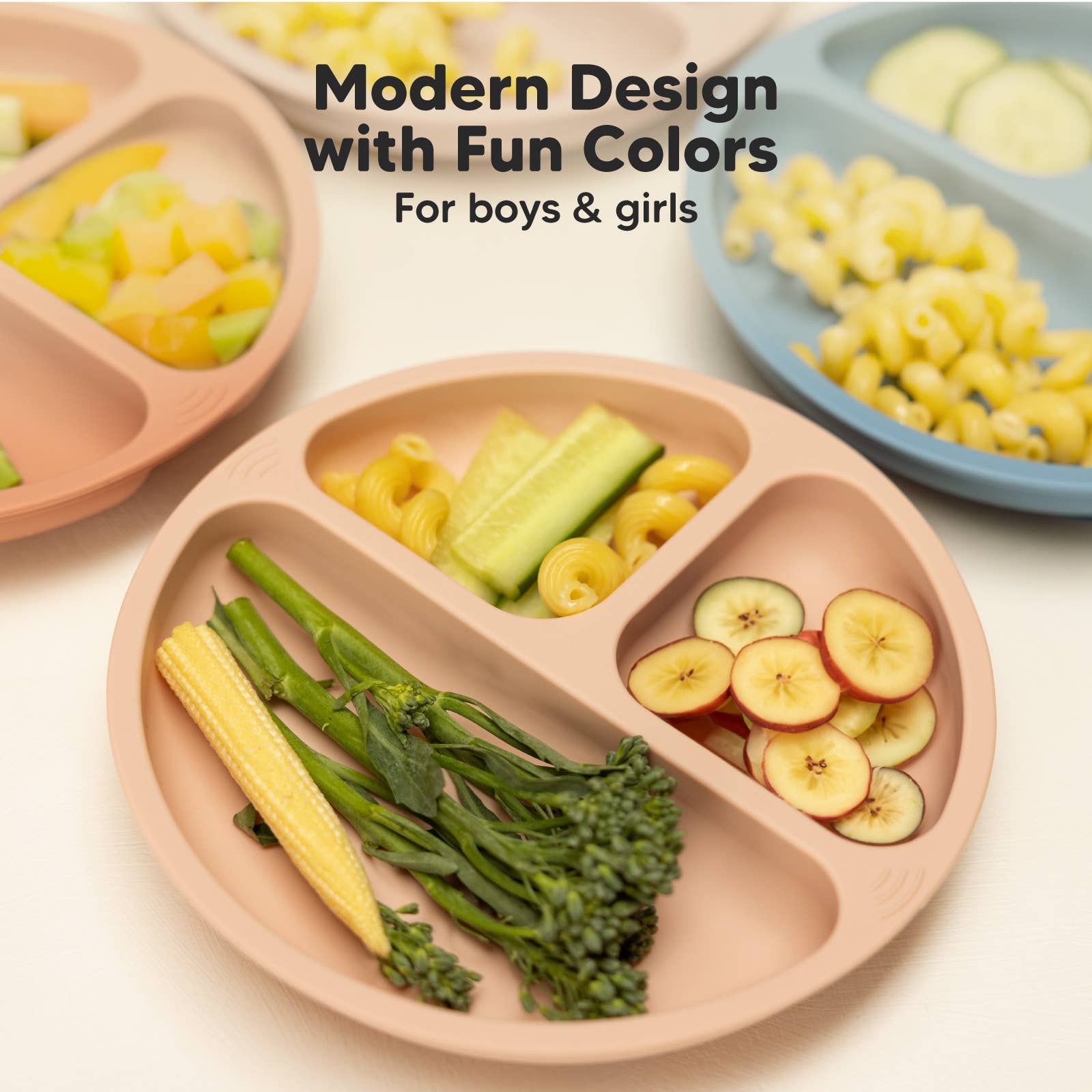 Slate 3-Pack Prep Suction Plates for Baby, BPA-Free Silicone Plate for wholesale on Faire8