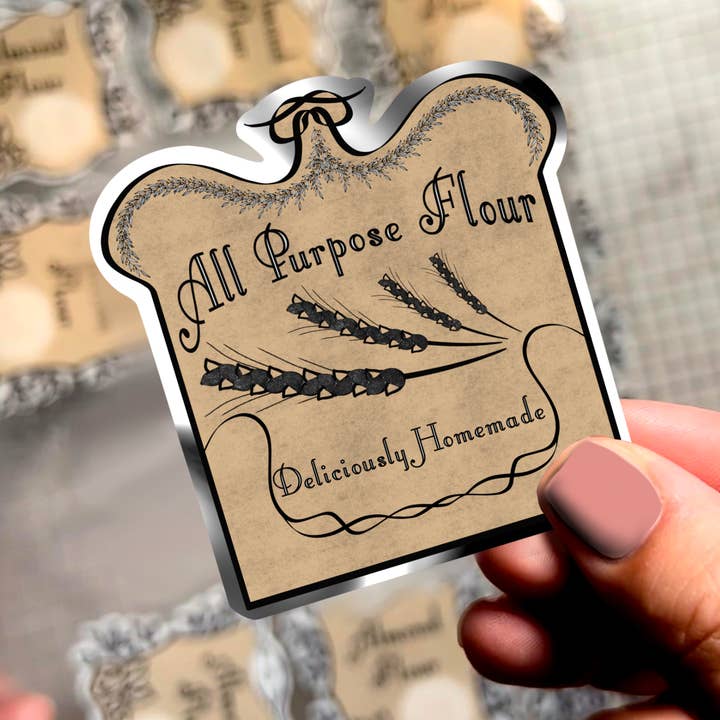 Adesivi infiniti — Etichette da farmacia — Farina multiuso — per contenitore per la vendita all'ingrosso da parte di Neverending Stickers