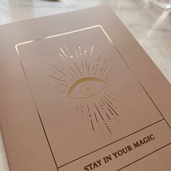 Anna Cosma – wholesale Journal/diary – STAY IN YOUR MAGIC - BLANC JOURNAL - GOLD FOIL EYE NOTEBOOK1