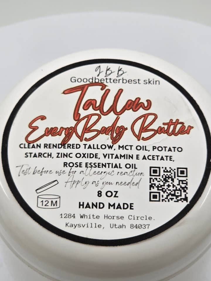 Talgpisket kropssmør 8 oz for engroshandel hos gbb Goodbetterbest Skin