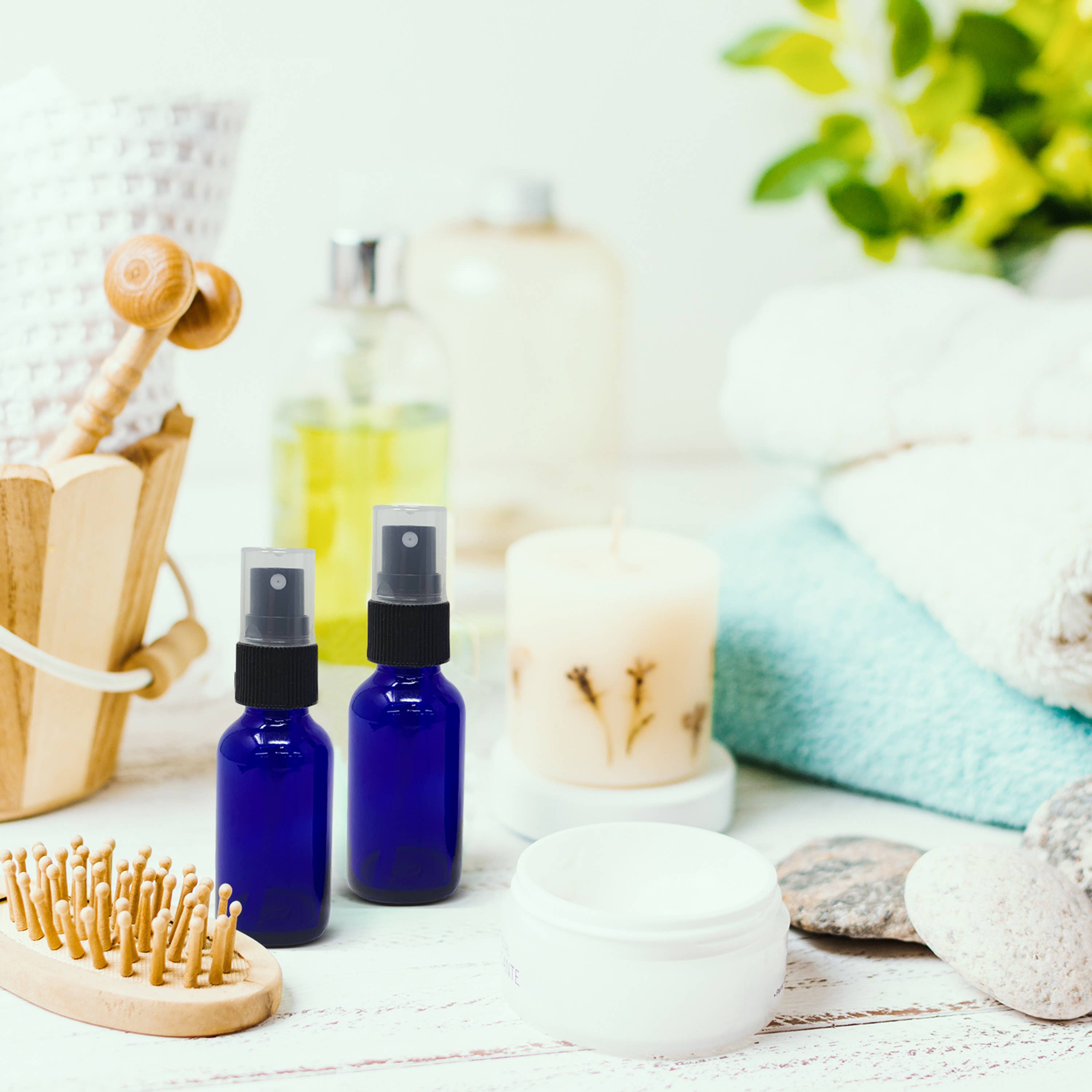 Nevlers - Wholesale Spray Bottle - Cobalt Blue Glass Spray Bottles - 1 oz. (Pack of 24)8