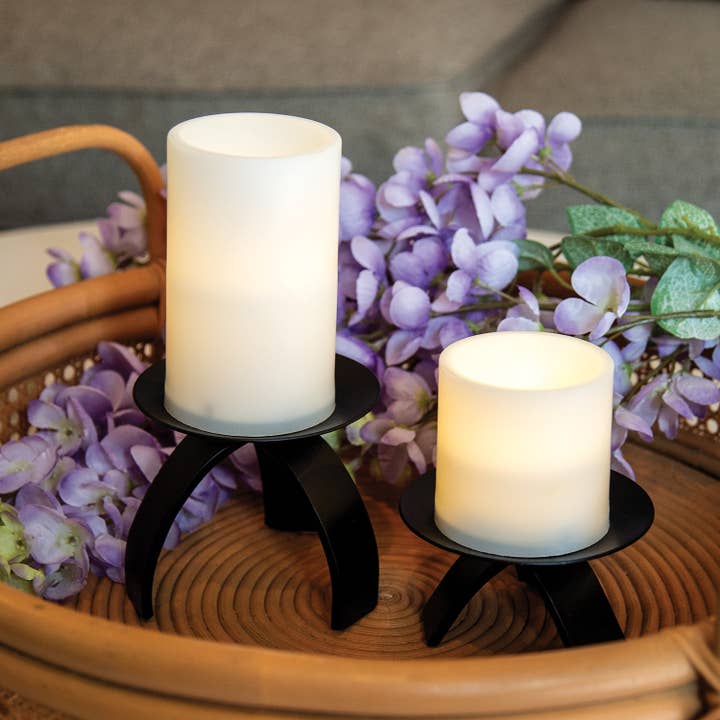 Col House Designs - Wholesale Candle Holder - Cast Iron Tripod Pillar Holder - 4.25" x 2.25"H2