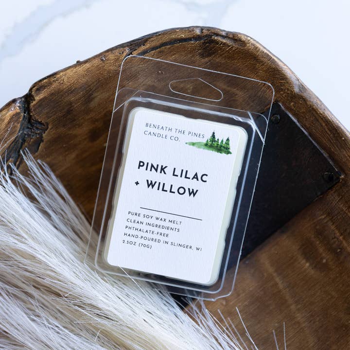 Beneath The Pines Candle Co. - Wholesale Wax Melt - Pink Lilac + Willow - Wax Melt