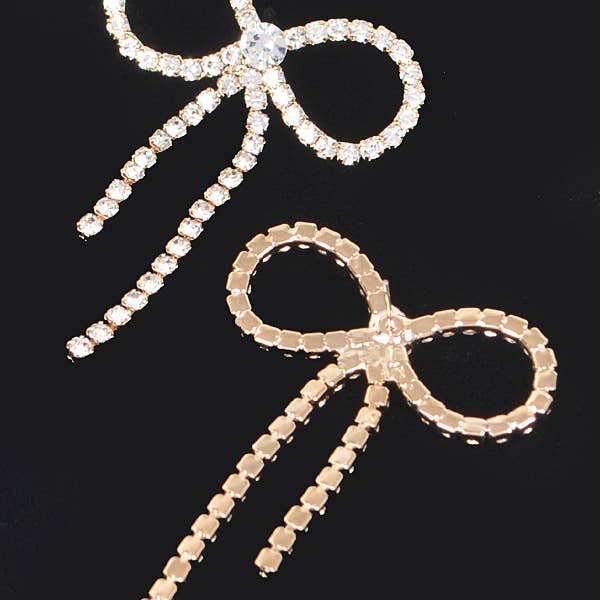 3AM BY H&D ACCESSORIES - Wholesale Dangle Earrings - Rhinestone Ribbon Earring1