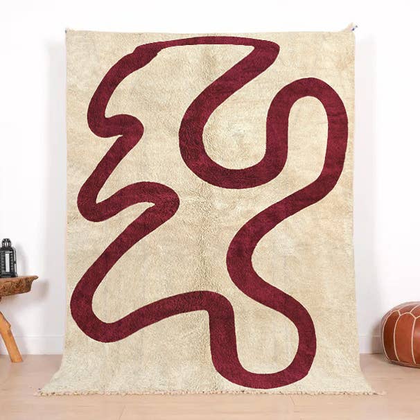 Tappeto Beni Ourain marocchino tessuto a mano - Nero & Beige per la vendita all'ingrosso da parte di woolsouk ( We handle U.S. import procedures for you )