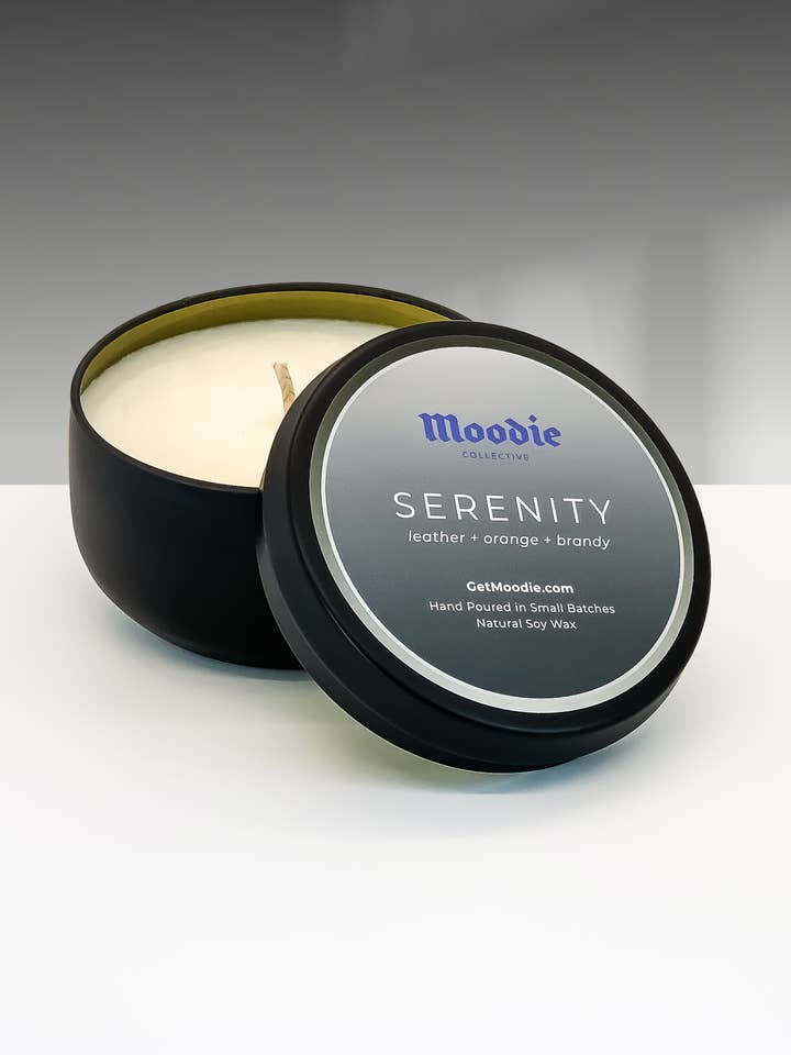 Serenity : cuir + orange+brandy pour la vente par Moodie Collective