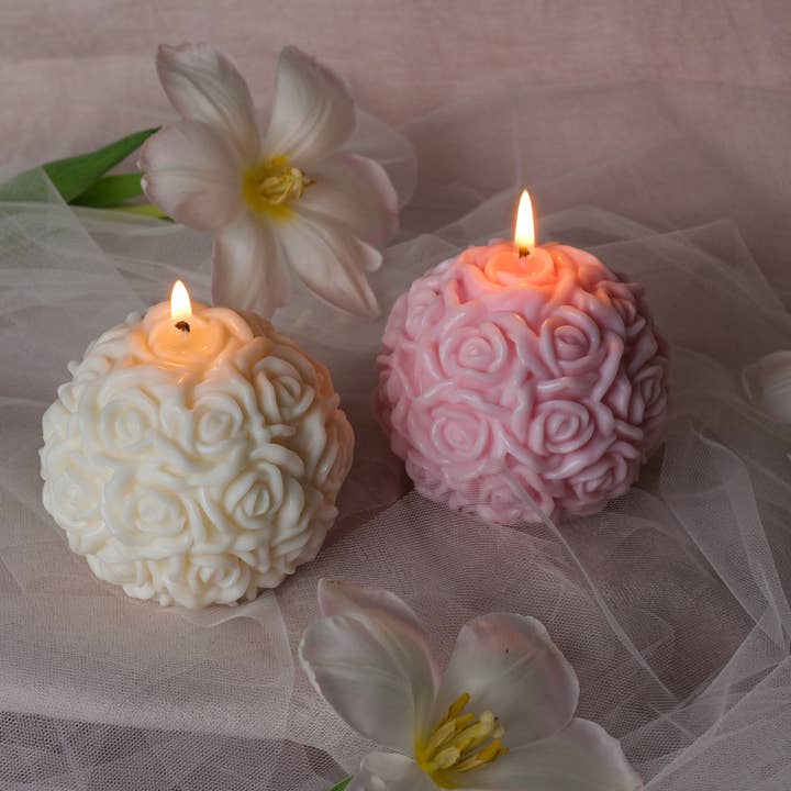 Nely Store – wholesale Novelty candle – Rose Ball Candle | Soy Wax Rose Ball Candle