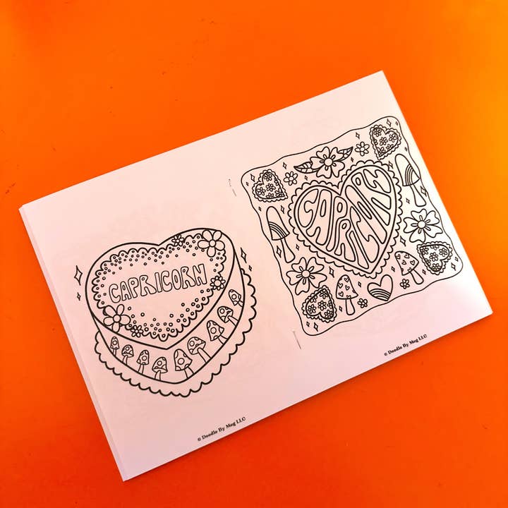 Doodle By Meg - Wholesale Coloring & Activity Book - Adult - Capricorn Zodiac Coloring Book1